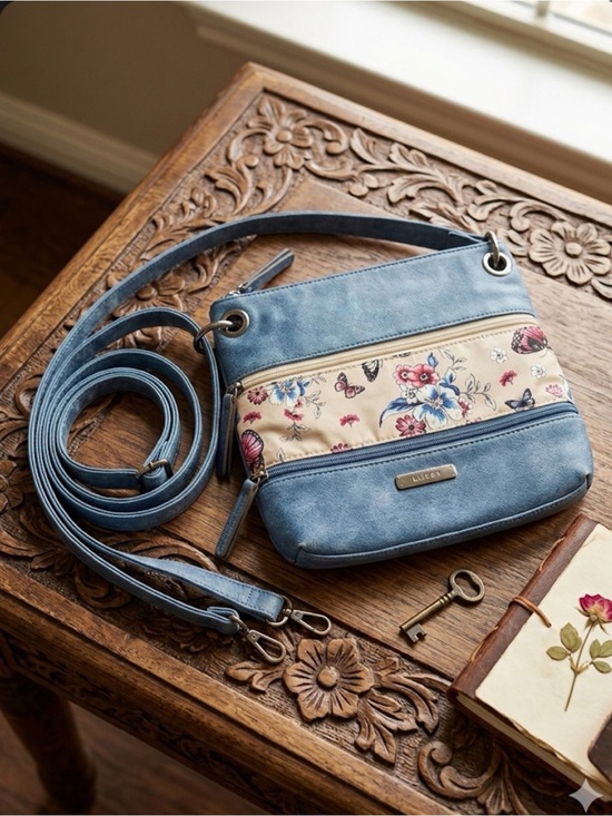 Rosetti Handbags - Rosetti Blue and Floral Crossbody Bag